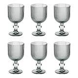 Coloris : Gris Paris Prix Secret de Gourmet - Lot de 6 Verres à Vin Strie Ema 25cl Gris