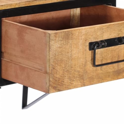 Table de chevet en bois massif de manguier rustique et chic