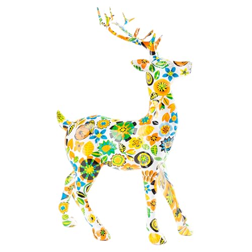 Statue de cerf en résine rustique pour décoration de table et bureau intérieur