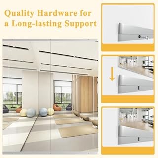 NEUWEABY Specchio per palestra casa,144,5 x 60 cm - 2 pezzi grande specchio da yoga, specchi a figura intera fitness, vetro temperato, montaggio a parete, studio di danza, garage