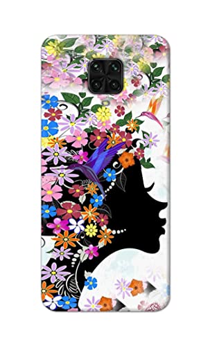 Image of Printed Hard Back Cover Case for Mi Poco M2 Pro Back Cover (Floral Hairstyle Girl) -1803