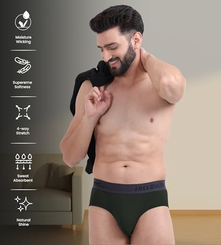 Image of Freecultr Men's Underwear Anti Bacterial Micromodal Airsoft Brief - Non Itch No Chaffing Sweat Proof Pack of 5