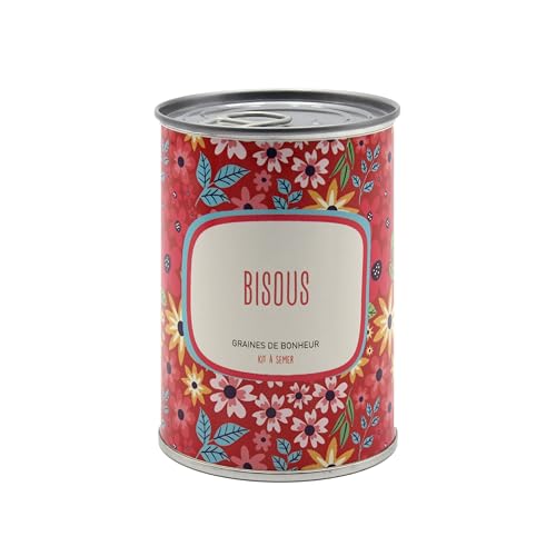 Mauvaises Graines© - Kit de Fleurs à Semer « Bisous » - Idée Cadeau Original Femme Homme Amis Famille Collegue Fêtes Anniversaire - Ultra Simple à Utiliser - 100% Fabriqué en France