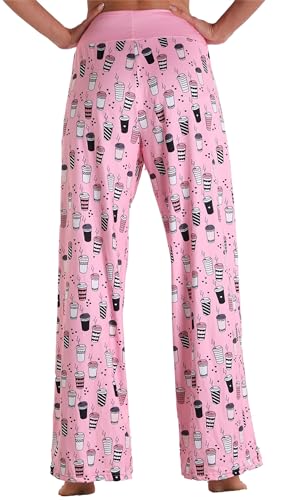 Image of Women Pajama Pants Comfy Lounge Wide Leg Casual Stretch Palazzo Drawstring Pj Bottoms Pants S-3XL