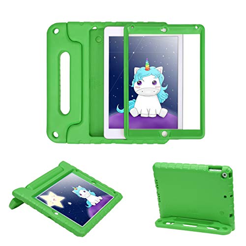 HDE Case for iPad 9.7-inch 2018/2017 Kids Shockproof Bumper Hard Cover Handle Stand with Built in Screen Protector for New Apple Education iPad 9.7 Inch (6th Gen) / 5th Generation iPad 9.7 - Green