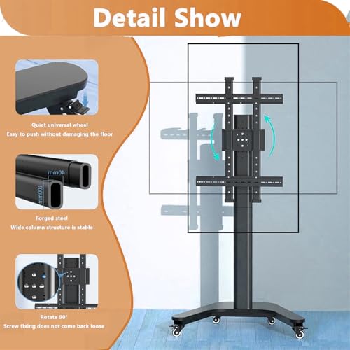 Soporte de Piso para TV Portátil, Ajustable y con Ruedas miniatura 4