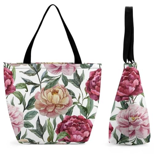 Sac de voyage fleur rose rouge le cabas d'épaule pour vos week-ends