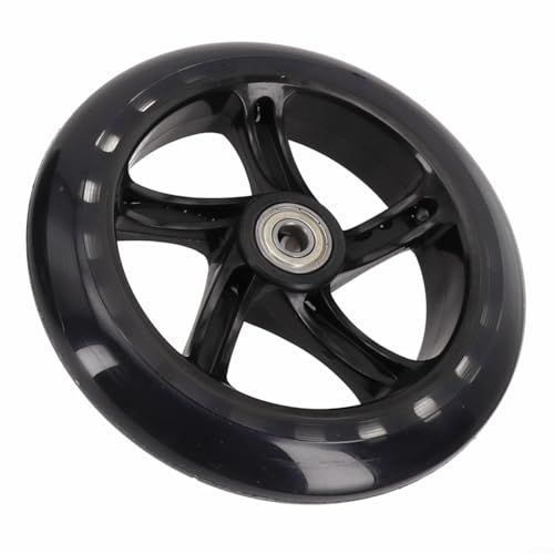 2 Stück PU-Rad für Roller, Rollschuhe und Wagen, hervorragender Griff und langlebige Lager (145 mm x 30 mm transparent)