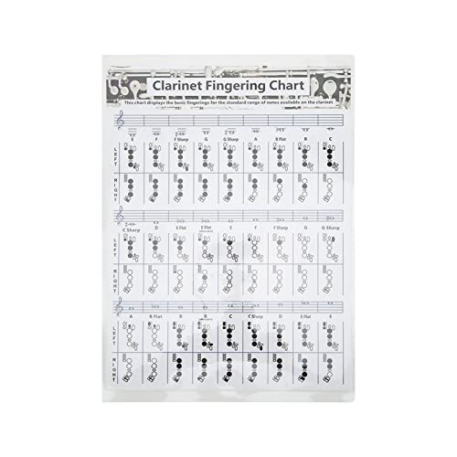 Tableau Doigtés Clarinette, Guide Visuel Portable pour Apprendre Accords Clarinette, Affiche Pédagogique Compacte for Débutants Musiciens et Cours à...
