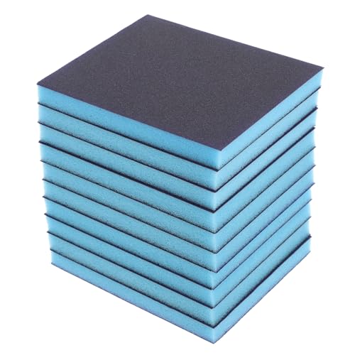 FELTECHELECTR 10 Piezas Esponjas de Lijado Lavables Granos Bloque de Lijado Doble Cara Flexible para Madera Metal Plástico y Muebles Uso Húmedo y Seco