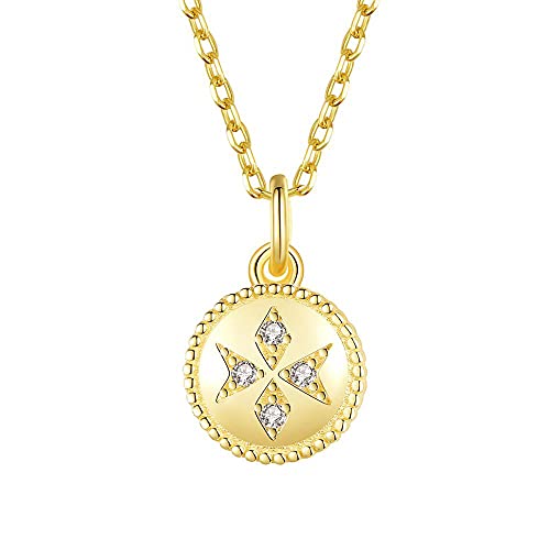 Collier pendentif long rond pour filles avec cercle de perles et zircon cubique