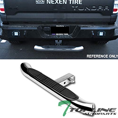 TLAPS 7422445151162 Universal For 2  x 2  Towing Receiver Chrome 3 Inch Trailer Tow Mount Rear Hitch Step Bar Bumper Guard