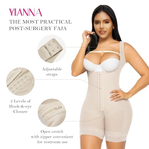Image of YIANNA Fajas Colombianas Moldeadoras Shapewear Tummy Control for Women Butt Lifter with Zipper Crotch Faja Body Shaper