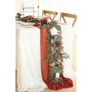 Floroom 6ft Artificial Eucalyptus Garland with Flowers Fake Greenery Burnt Orange Faux Floral Vine Garland for Table Decor Wedding Centerpieces Bridal Shower Party Decorations, Terracotta Floroom 6ft Artificial Eucalyptus Garland with Flowers Fake Greenery Burnt Orange Faux Floral Vine Garland for Table Decor Wedding Centerpieces Bridal Shower Party Decorations Terracotta