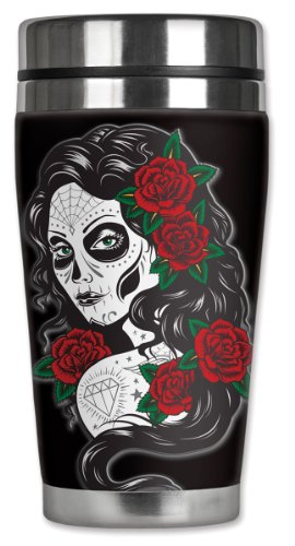 Mugzie Goth Girl Travel Mug With Insulated Wetsuit Cover, 16 Oz, Black #TOP28