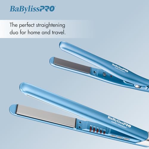 Image of BabylissPRO Nano Titanium Ultra-Sleek Hair Straightener, Flat Iron for All Hair Types