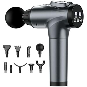 Massage Gun, Muscle Massage Gun for Athletes Handheld Electric Deep Tissue Back Massager, Percussion Massage Device for Pain Relief with 30 Speed Levels 9 Heads,Father’s Day Gifts