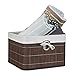 Produktbild Relaxdays Aufbewahrungskorb, Stoffbezug, Bambus, rechteckig, Bad, Accessoires, Spielzeug, HxBxT: 20x31x31 cm, braun