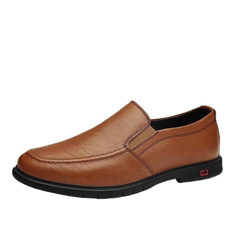 Oxford Dress Shoes for Men's Evening Party Slip-on Anti-Slip Casual Genuine Leather Plain Toe - Main Image