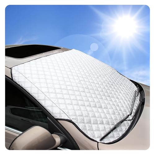 NYFDUAH Cubierta de Parabrisas Coche para Ford KA/KA+ 2008-2023 Protector Ventana Delantera Anticongelante Protección contra Nieve y Hielo Funda