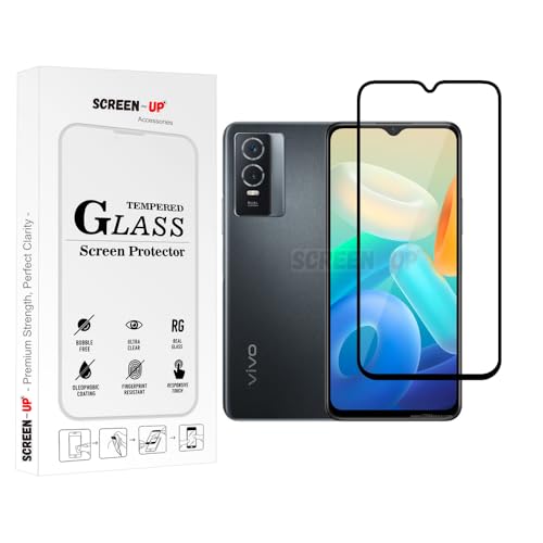 Image of ScreenUp Tempered Glass For Vivo Y74s - Ultra Clear, 9H Scratch Resistant, Full Coverage, Easy Install Screen Protector
