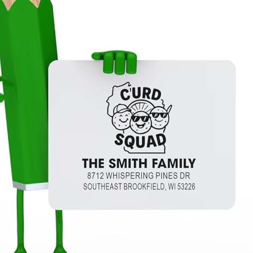 Curd Squad Fun Personalized Line Rubber Stamp, Standard 1-5/8 Square, Custom Fun for Social Media Influencers & Small Business Owners, Unique Branding Tool Personalization