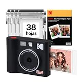 KODAK Mini Shot 3 ERA 4PASS 2-en-1 Cámara Instantánea e Impresora de Fotos (7,6x7,6cm) (Cámara + Pack con 38 Hojas (8 Hojas Iniciales + 30 Hojas), Negro)
