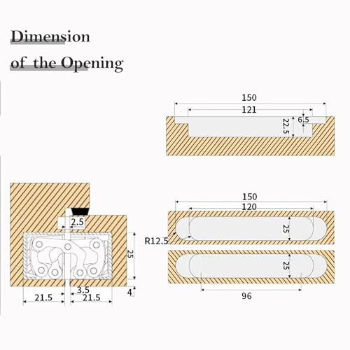 Verdeckte Türscharniere, Türscharniere einstellbar 180 Grad Öffnungswinkel 3D-Falttürscharnier mit Inbusschlüsselschrauben für Holztür 40 kg(Silver)