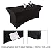 Yetomey Rectangular Fitted Spandex Tablecloths Stretchable Patio Table Covers for Birthday Party Wedding Pop Up Shop More Flexibility & Weight (Black, 8FT)