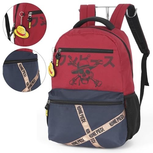 Mochila De Costas Escolar Juvenil One Piece Oficial Netflix (Vinho)