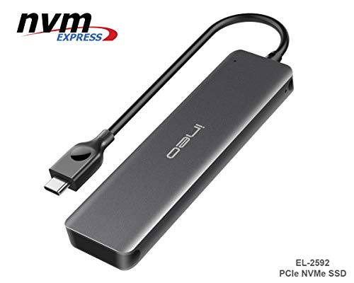 ElecGear NVMe PCIe M.2 SSD to USB 3.1 Gen2 Enclosure, EL-2592 External 10Gbps
