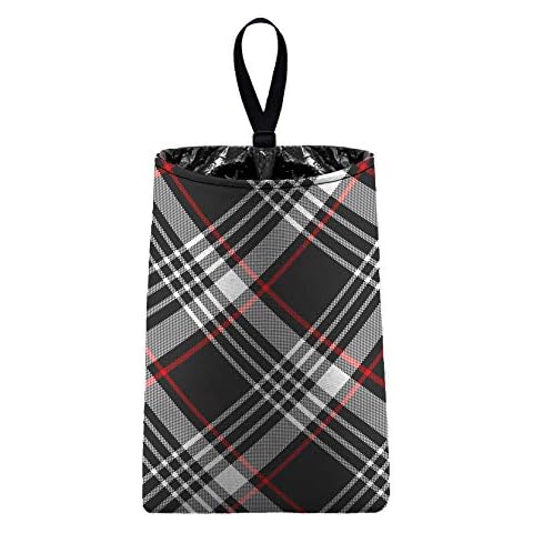 The Mod Mobile Auto Trash (Grey Plaid) car Trash Bag Litter Bag Garbage can for Your Automobile Cover
