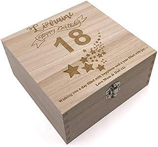 ukgiftstoreonline Personalised Birthday Keepsake Box or Photo Box Gift 18th 21st 30th 40th 50th 60th 70th 80th