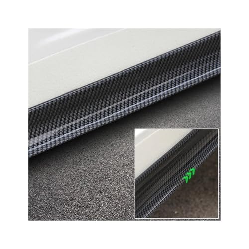 Faldones laterales de coche en fibra de carbono negra de 3.5cm para proteccion de carroceria 4 puertas 4