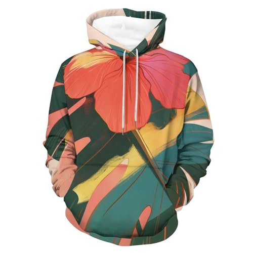 Sweat à capuche feuilles tropicales pour homme et femme taille S