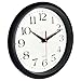 Bernhard Products Black Wall Clock Silent Non Ticking 8 Inch Quality Quartz Battery Operated Round Easy to Read Home/Office/Kitchen/Classroom/School Clocks Sweep Movement