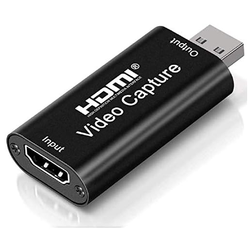 Placa de captura de vídeo HDMI 4K, cartão de captura de vídeo Cam Link, adaptador de captura de áudio HDMI para USB 2.0 dispositivo de captura de gravação para streaming, transmissão