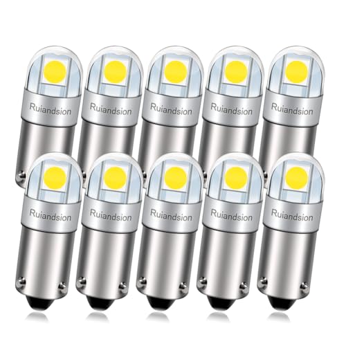 Ruiandsion BAY9S LED Dome Light H21W 64136 12V Non Polarity 200LM Super Bright 3030 2SMD Chipset White for Car Interior Side Door Courtesy Map Lights Pack of 10