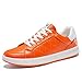 U.Ofeiy Men's Fashion Sneakers Slip On Shoes Leather Low Top Lightweight Comfort Lace Up Walking Shoes for Male Orange 9