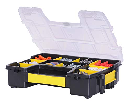 STANLEY FatMax Werkzeug-Organizer Sortmaster/Aufbewahrungsbox (29,5x6,5x21,5 cm, stapelbar mit Verriegelung, entnehmbare Einsätze, Aufbewahrung von Werkzeugen/Kleinteilen) STST1-70720
