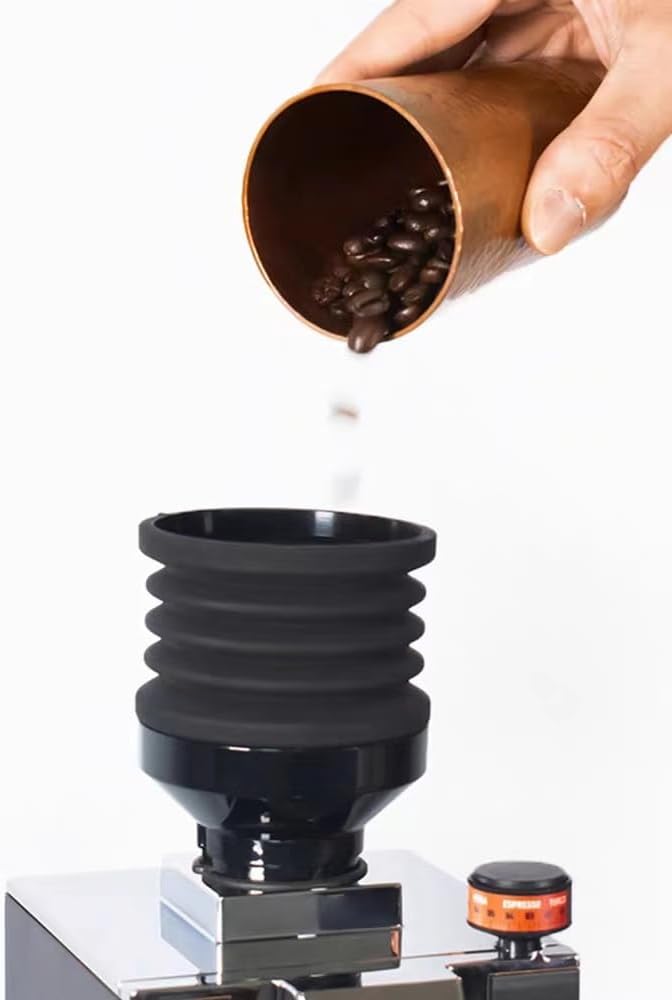 Single Dose Hopper with Silicone Bellow and Aluminum Lid,Coffee Grinder for Eureka Mignon Grinder 2 in 1 Function MMG Accessories Hand Pressure Bellow for Home Shop to Clean and Collect Coffee Grounds
