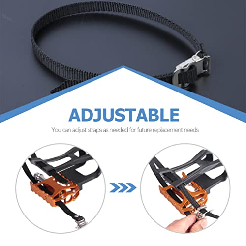 Unomor Bike Pedals Bike 4Pcs Bikes Pedal Toe Straps Replacement Foot Pedal Straps Pedal Toe Clip Strap Belt For Fixed Gear Bike Exercise Bike Bike Road Bike Pedals #TOP6