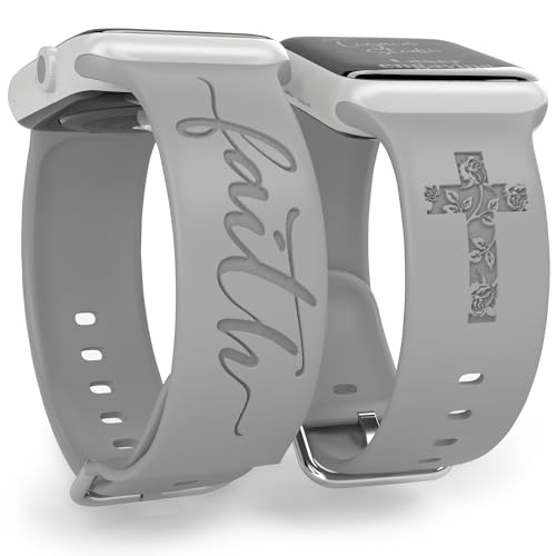 Faith with Cross Watch Band Compatible with Apple Watch Laser