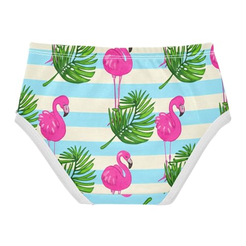 Pink Flamingos Palm Leaves Blue Girls Underwear Toddler 2t Cotton Cute Panties Girl Bright Kids Briefs Undies2