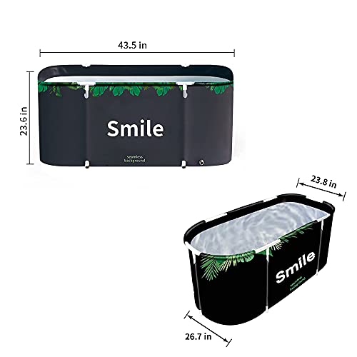Foldable Bathtub Portable Soaking Bath Tub,Eco-Friendly Bathing Tub For Shower Stall,Thickening With Thermal Foam To Keep Temperature (Xl Green Tree) #TOP1