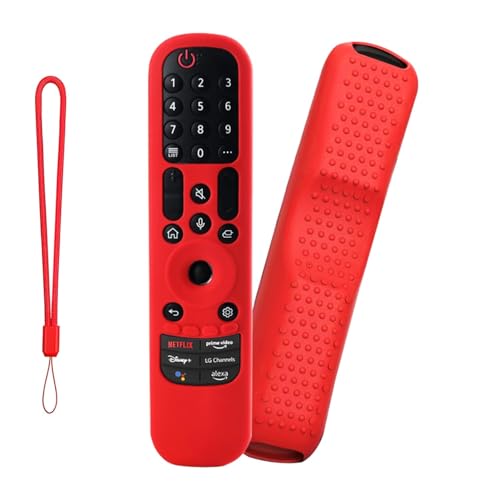 Image of TECHONTO Silicone LG Remote Control Cover- Protective Case with Non-Slip Grip, Shockproof & Dustproof Sleeve- Compatible with MR21GA(2021), MR22GA(2022), MR23GA(2023) [Remote NOT Included]- Red
