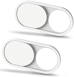 CloudValley Webcam Cover Slide, 0.023 Inch White, Web Camera Cover for MacBook Pro, MacBook air, laptop Accessories, iMac, Desktop, PC, iPad, iPhone 8/7/6 Plus, Privacy Protection, Ultra-Thin[2 Packs]