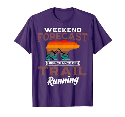 Trail Running Retro Vintage Weekend Forecast Runner Sport T-Shirt
