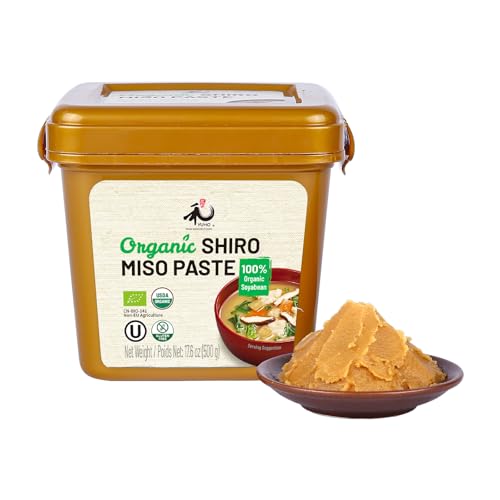 YUHO Organic Shiro Miso Paste, No GMO, NON-MSG, Japanese Style Instant Miso Soup, Gluten Free,...