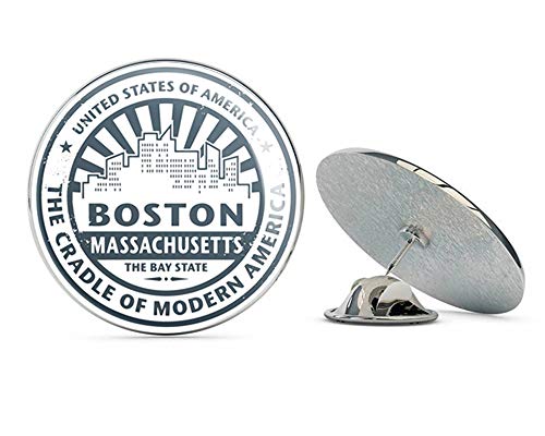 Boston Massachusetts Round Metal 0.75